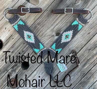 Charcoal Turquoise Breast Collar