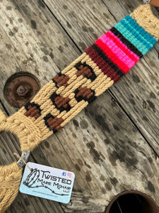 Pink & Turquoise Cheetah Serape Breast Collar