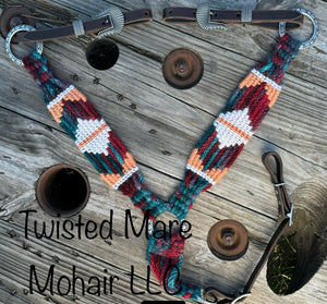 Tie Dye Teal & Russet Breast Collar