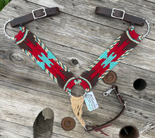 Load image into Gallery viewer, Ristra Red Aztec Breast Collar