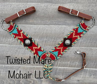 Red Concho Breast Collar