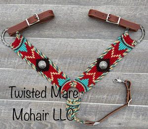 Red Concho Breast Collar