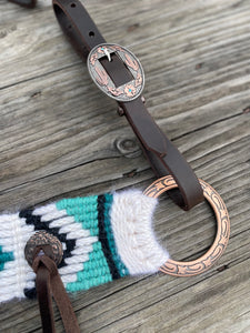 Arctic White Conchos and Poppers Breast Collar