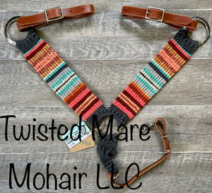 Charcoal Serape Coral Breast Collar