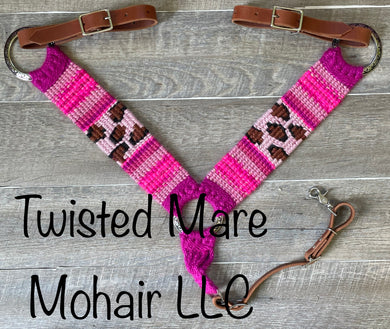 Pink Serape Cheetah Breast Collar