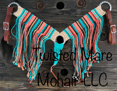 Bright Serape Fringe Breast Collar