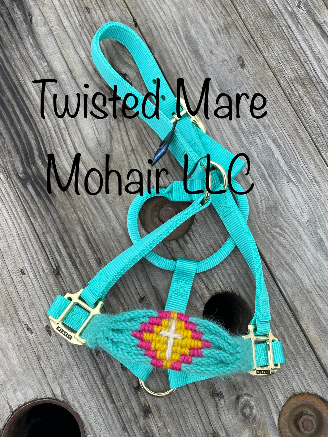 Turquoise & Mustard Noseband Halter