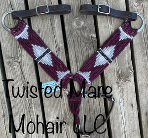 Wine & Grey Breast Collar