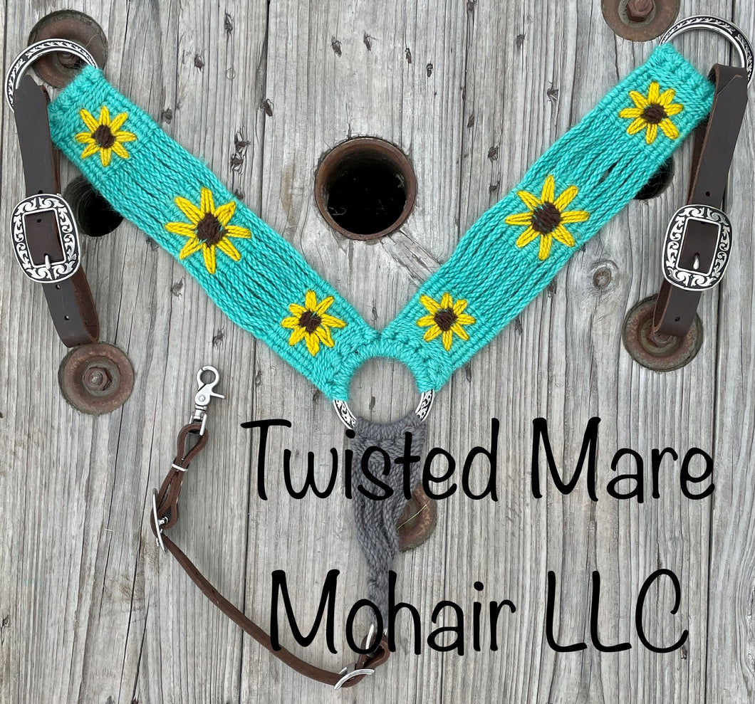 Turquoise Sunflower Breast Collar