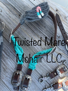 Medium Grey Feather Headstall