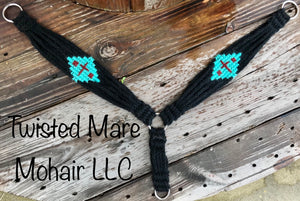 Black Turquoise Cross Breast Collar