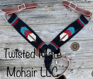 Abiquiu Blue Feather Breast Collar