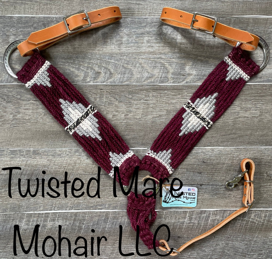 Wine Hand Dyed Breast Collar